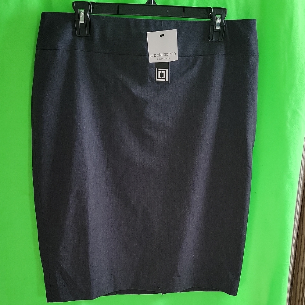 Liz Claiborne Elegant Dark Gray Pencil Skirt